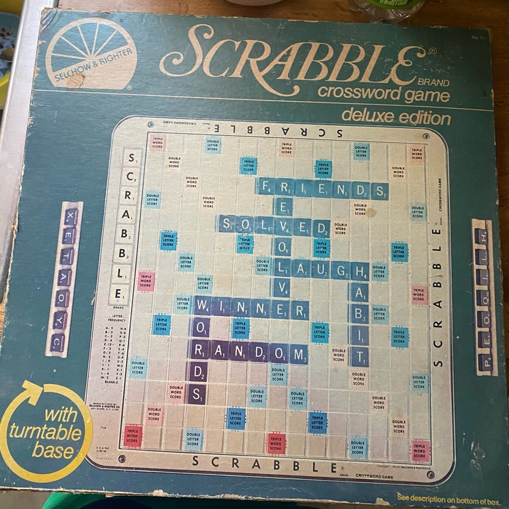 Scrabble Deluxe Edition - Blue and White